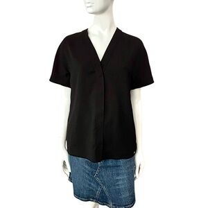 Marc Cain Black V Neck Short Sleeve Blouse
